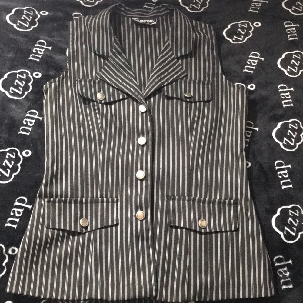 Inclinations black and white vest made in USA